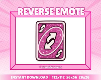 Pink Twitch Emote Reverse Card Emote for Twitch Streamers Girly Emote for Discord E Mote Youtube Emote
