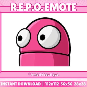 R.E.P.O. Stare Emote, Pink Emote for Twitch Streamers, Cute Twitch Emote, Discord Emote, YouTube Emote, Instant Download