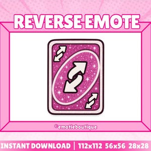 ピンクのTwitch絵文字、Emote Uno Reverse Card Emote、Twitchストリーマー向けのかわいい絵文字、Discord向けの居心地の良い絵文字、Youtube絵文字