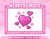 Pink Emote Hearts | Pink Twitch Emote For Streamers | Twitch Emote Youtube Emote Discord Emote| Pink, Cute, Girly