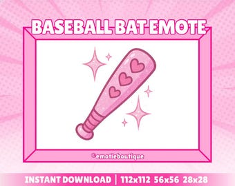 Pink Baseball Bat Weapon | Pink Twitch Emote For Streamers | Twitch, Youtube & Discord | Pink, Cute, Girly