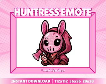 Pink Huntress | Twitch Emote | Chibi Huntress for Dead by Daylight Streamers | DBD | Twitch, Youtube & Discord | Pink, Cute, Girly