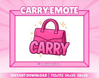 Rosa Handtasche tragen | Twitch Emote | Für Streamer, Twitch & Discord | Rosa, Niedlich, Girly