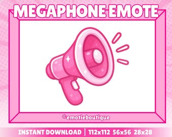 Pink Twitch Emote, Emote Megaphone Emote, Cute Emote for Twitch Streamers, Cozy Emote for Discord, Youtube Emote