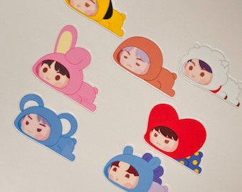 Kpop Chibi Sticker Pack | Bangtan Inspired Die Cut Decals (7pcs)