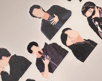 Pegatinas troqueladas del concierto de BTS en Busan / Calcomanías de vinilo impermeables (7 unidades)