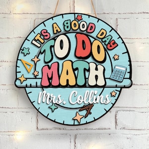 Personalized Math Teacher Classroom Sign: Ruler Door Hanger, Teacher Appreciation Gift