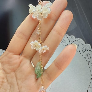 Sakura Flower Car Charm: accessoire voor achteruitkijkspiegel met kristallen druppel
