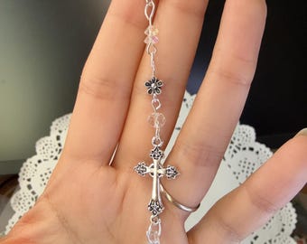 Crystal Cross Car Charm: Rear View Mirror Accessories Mother’s Day gift