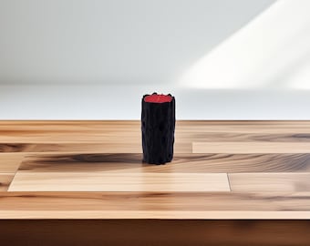 Portavelas de tronco de árbol con función de empuje Decoración de mesa rústica Portavelas de aspecto de madera Regalo moderno Decoración de sala de estar de inauguración de la casa