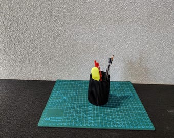 Portalápices acanalado Organizador de escritorio Oficina Hogar Oficina Elija su color Impreso en 3D Moderno Minimalista Regalo práctico