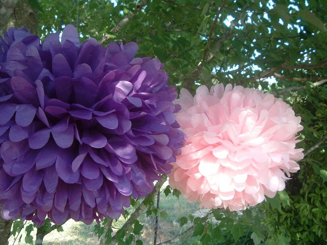 4 Tissue Paper Pom Poms Wedding Decorations Baby Bridal Etsy
