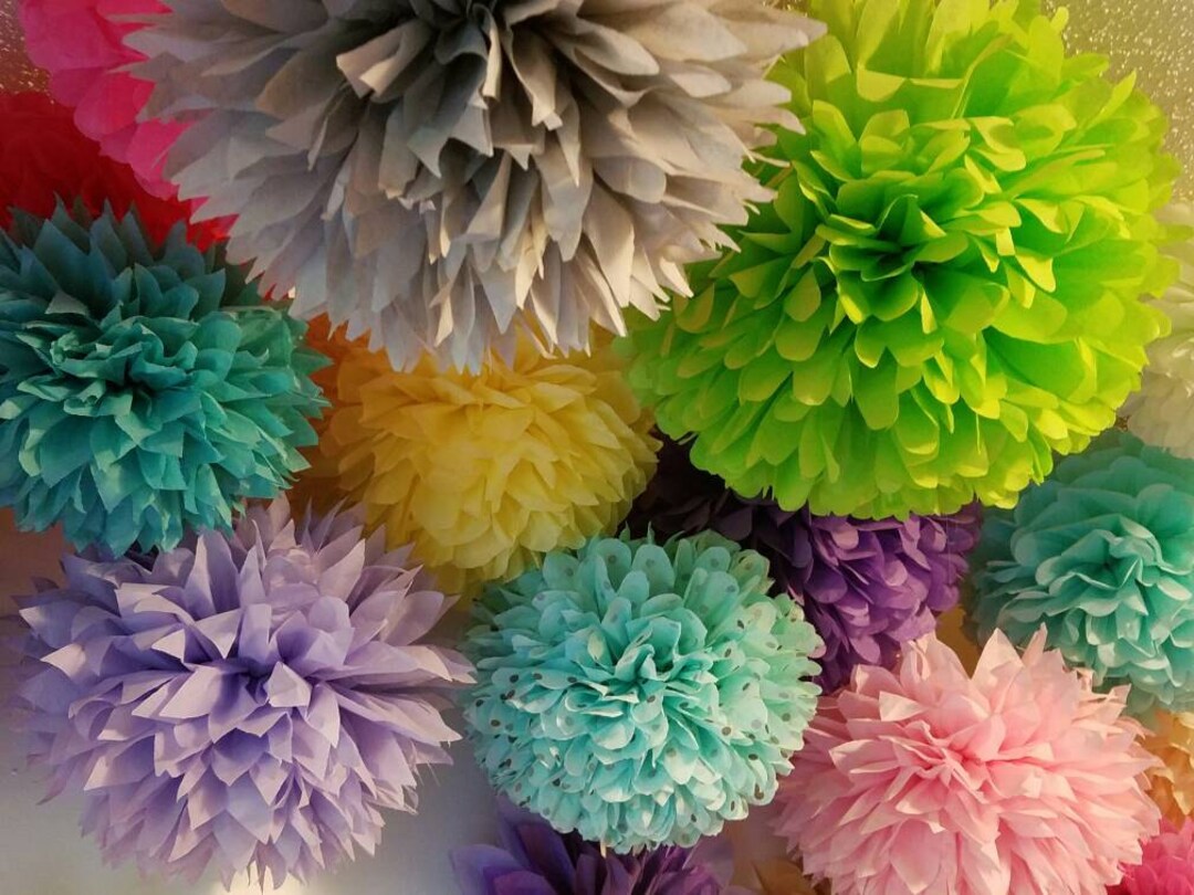 Tissue Paper Pom Poms, Wedding Decorations, Baby, Bridal Shower, Rehearsal, Party Decorations