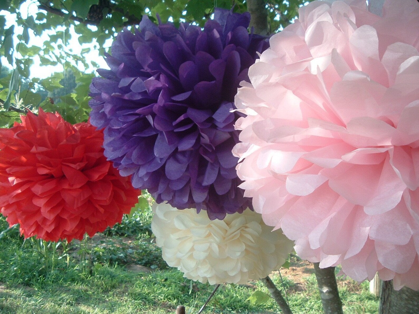 4 Tissue Paper Pom Poms Wedding Decorations Baby Bridal Etsy