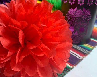 Tissue paper flowers. Mexican Fiesta. Paper pom pom. Day of the Death decoration