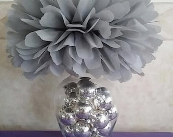 Paper Pom Poms, Tissue Flowers, Hanging Party Decorations, Custom Colors