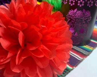 Tissue Paper Pom Pom Flowers, Mexican Fiesta Decor
