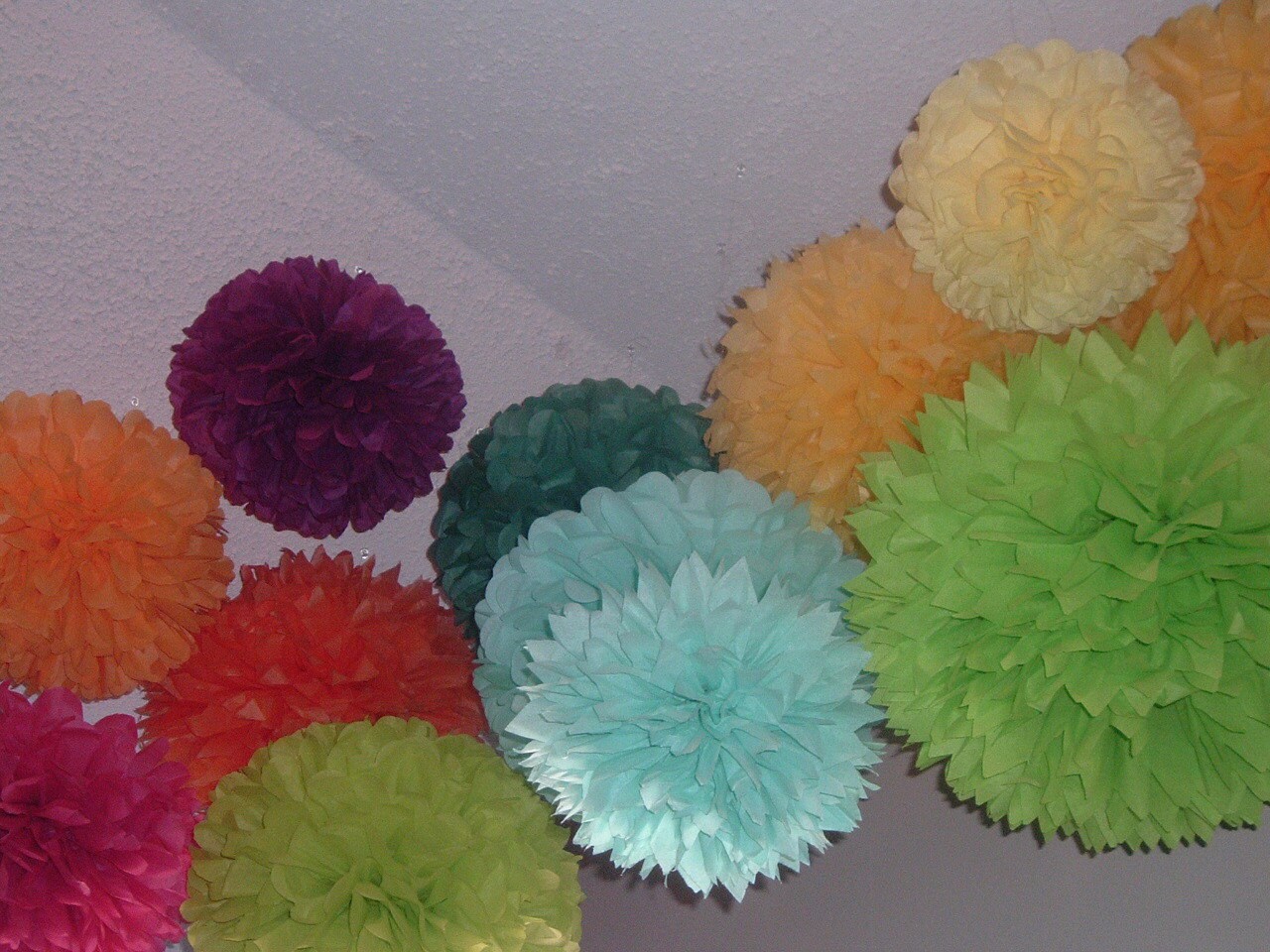10 Tissue Paper Pom Poms Wedding Decorations Baby Shower Etsy