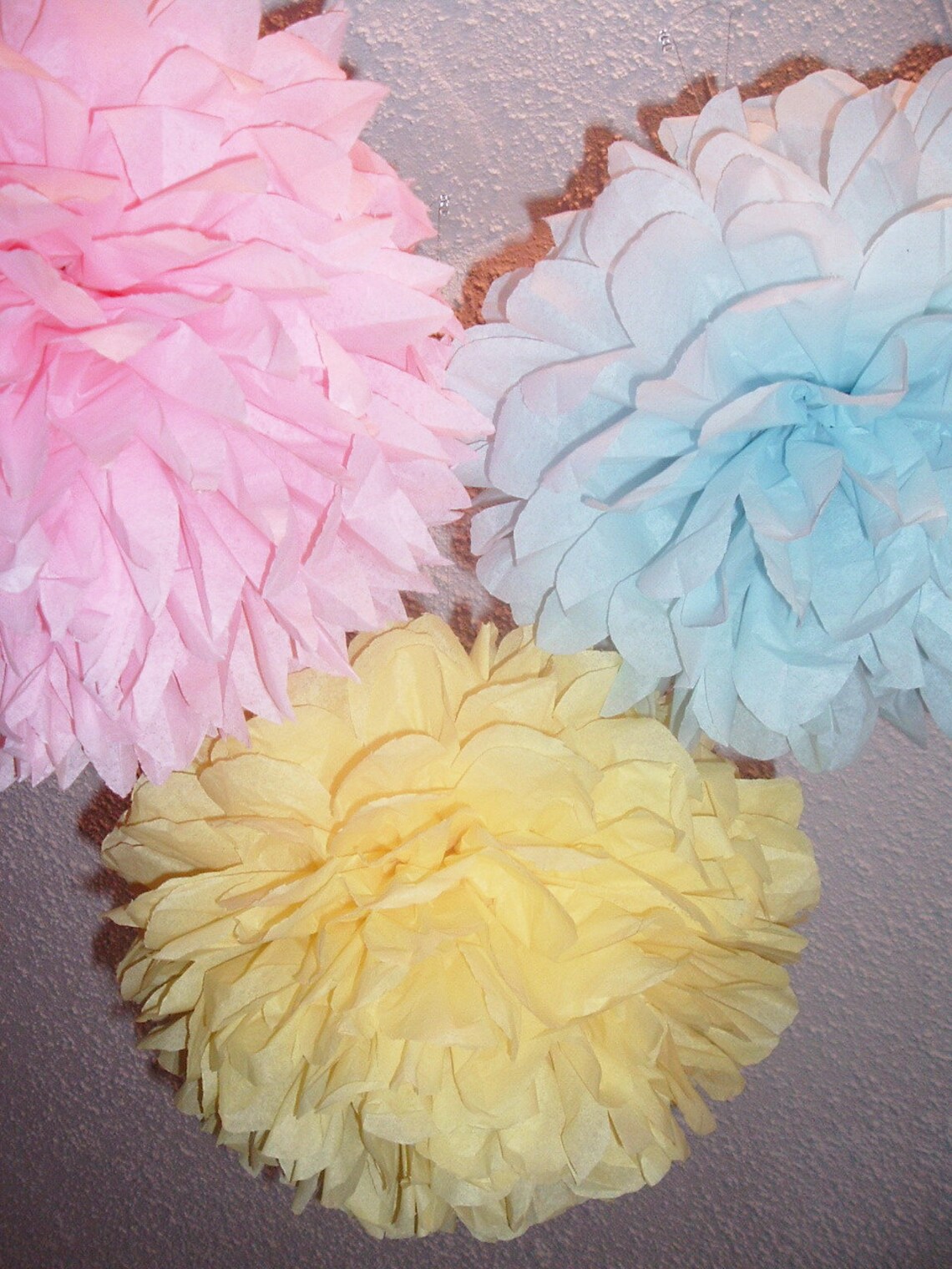 12 Tissue Paper Pom Poms, Wedding Decorations, Baby Shower, Wedding Anniversary, Bridal Party