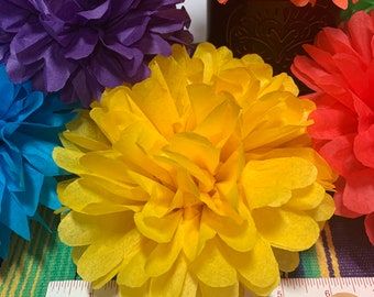Tissue Paper Pom Pom Flowers: Fiesta Party Decor, 5" Diameter