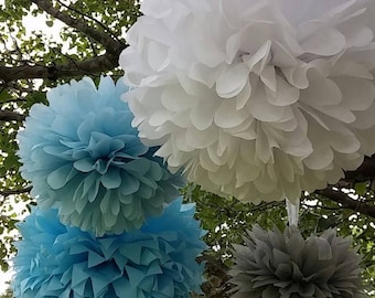 Tissue paper pom poms. 10 Tissue paper poms.