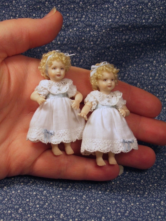 112th Scale Dollhouse Miniature Toddler Doll set.... Twins Etsy