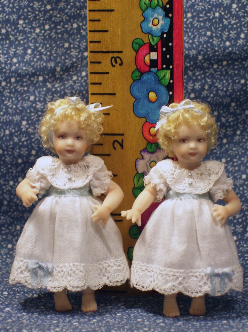 112th Scale Dollhouse Miniature Toddler Doll set.... Twins Etsy