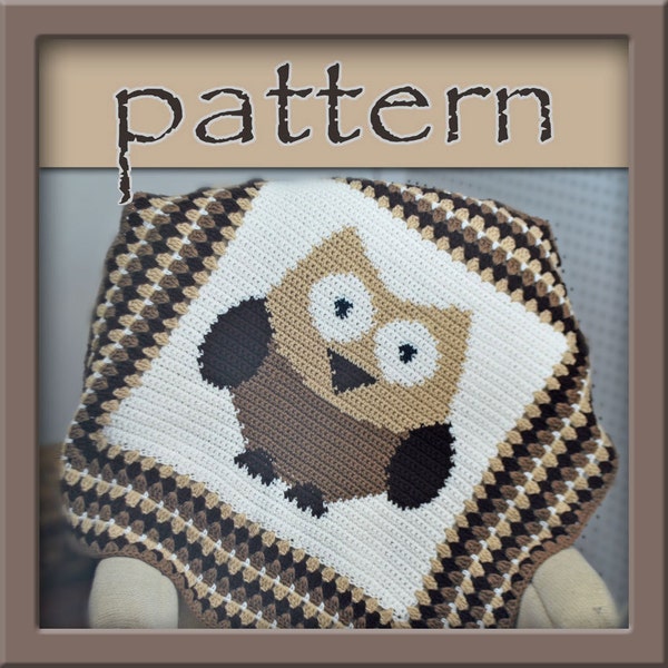 PATTERN Owl Afghan Blanket - Crochet - Instant Download