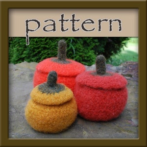 PATTERN Pumpkin / Gourd Bowl Trio - Felted Crochet Jars PDF No. 106