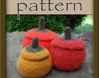 PATTERN Pumpkin / Gourd Bowl Trio - Felted Crochet Jars PDF No. 106