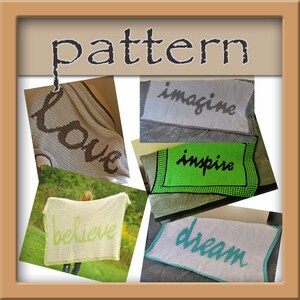 PATTERN PACK 5 Afghans love, believe, inspire, imagine, dream Instant Download image 1