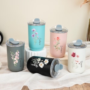 Personalized Stainless Tumbler Cup, Bridesmaid Proposal Gift, Wine Tumbler with Lid, Coffee Cup, Stainless Steel Bottle, Bridesmaid Gift