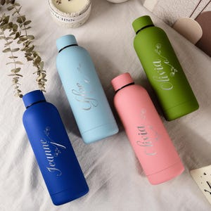 Personalized Water Bottle,Stainless Steel Bottle with Straw,Bridesmaid Tumbler,Drink Bottle,Name Water Bottle,Sports Water Cup,Gym Gifts