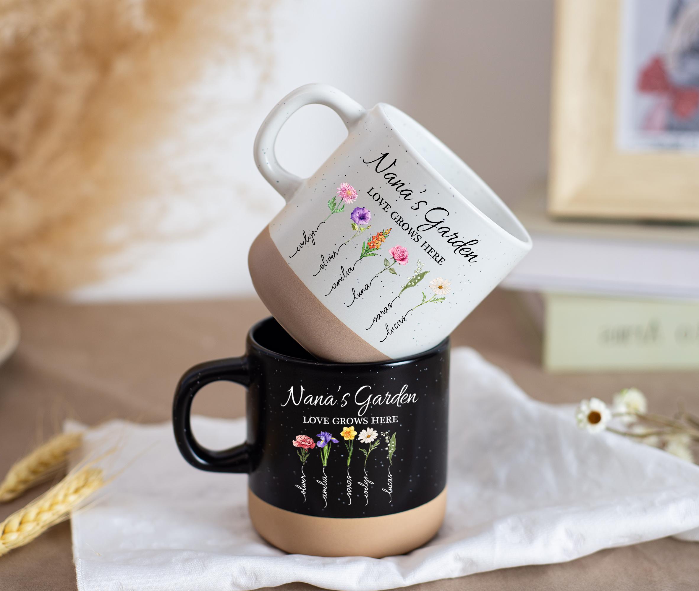 Mug En Céramique – Castor Jardinier – Blanc Et Motifs – Très Bon état D'occasion