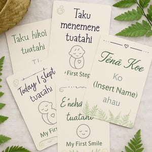 Cartes d'étapes marquantes pour bébés maoris - (Modifiables)