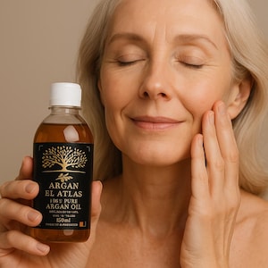 Pure Moroccan Argan Oil 1L Edible and Cosmetic Cold-Pressed from Argana | Organic | Hair Skin Wellness + Free Gift