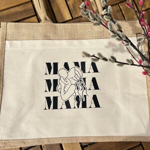 Jute bag, mom bag, Mother&#39;s Day gift, mom, mother, grandma, shopping bag, individual gifts, gifts for birth, friendship, handbag