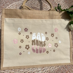 Jutetasche Bad Moms Club, Beste Freundin, Geburtstagsgeschenk Freundin, Geschenk für Mamas, Kleine Aufmerksamkeit, Geschenkidee