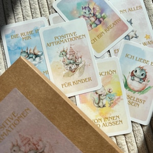 25 Affirmationskarten für Kinder | Mutmachkarten Kind| Achtsamkeit & Positive Glaubenssätze | Growth Mindset |Inspirierend | Drachen Design