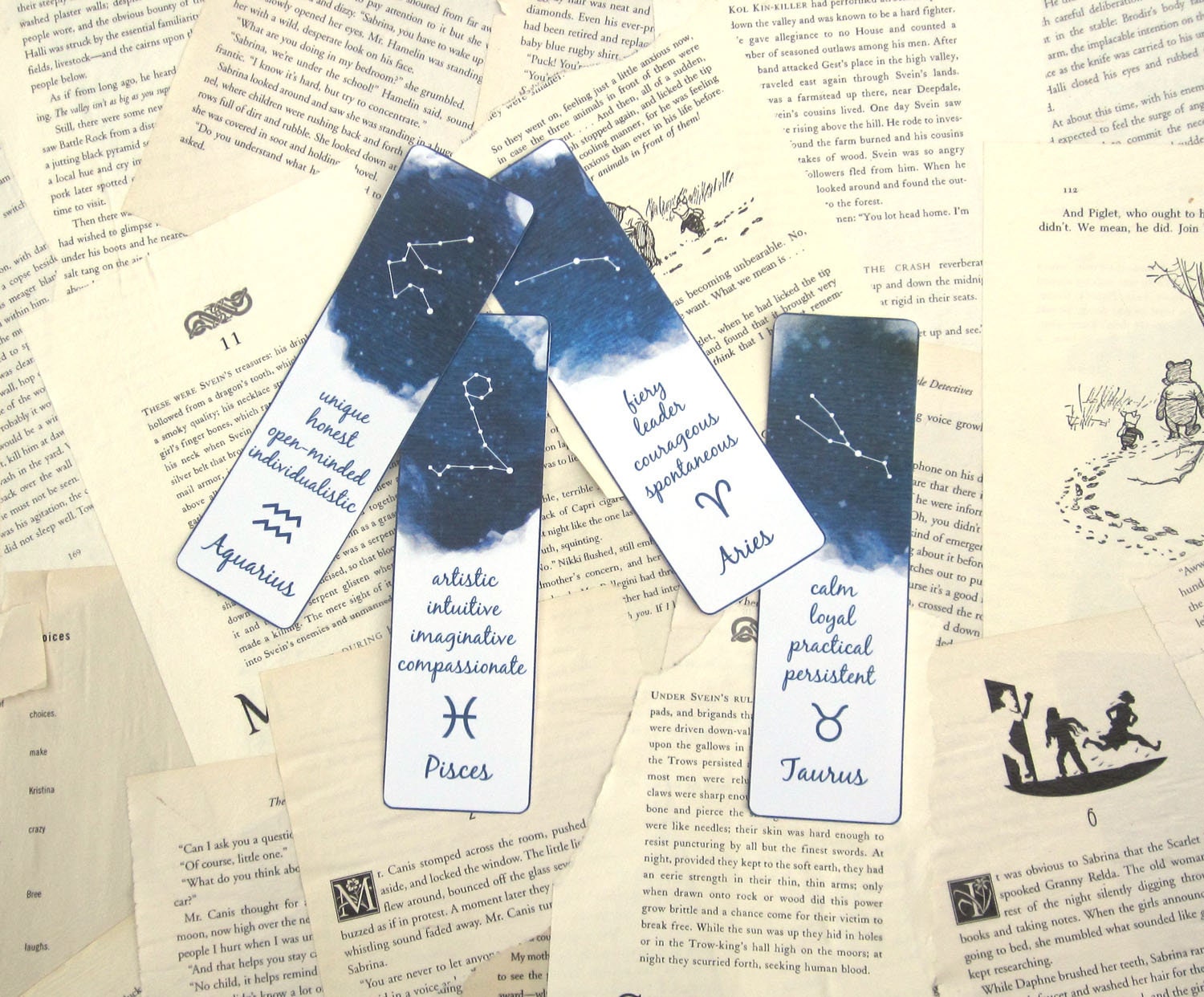 zodiac bookmarks set of 12 instant download bookmarks etsy