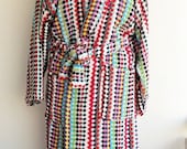 ORGANIC BATHROBE Unisex Large %100 Natural Cotton Turkish BathRobe Hand Woven Turkish Cotton Bath,Beach,Handmade Eco Friendly