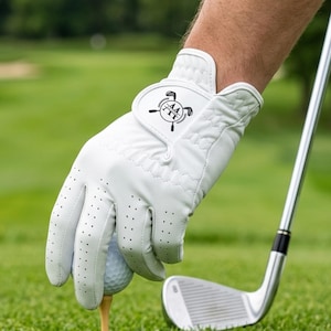 Personliga golfhandskar i läder för män med initialer, graverade golfgåvor till honom, present till golfälskare, anpassade golfhandskar med monogram, fars dag-present