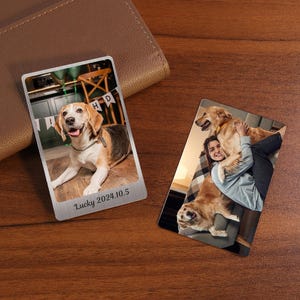 Personalized wallet photo card, Metal Wallet Insert Card Gift for Husband, Personalized message card,Father&#39;s Day Gifts,Photo Love Note Card