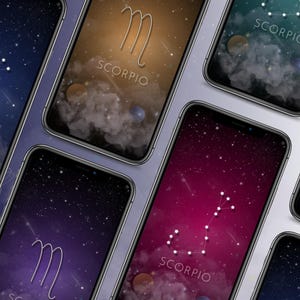 蠍座の壁紙コレクション | スマホ用壁紙10枚 + 星座とシンボルガイド | 占星術デジタルダウンロード