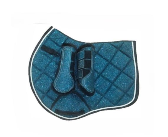 QUXVUIS Mantilla De Malla Para Equitación: Almohadilla Silla Doma, Absorbe Sudor, Azul