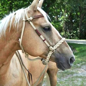 Handmade Natural Rope Horse Halter | Decorative Knot Western Halter | Adjustable Training Bridle | Durable & Soft | Equestrian Tack
