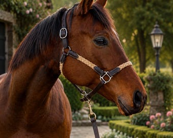 Cabezada de cuero trenzado para caballo / Artículos ecuestres occidentales hechos a mano