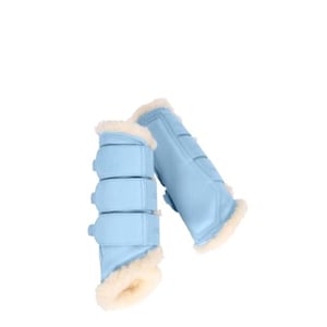 Light Blue Horse Boots with Faux Sheepskin Lining – Protective Leg Boots for Horses | Comfortable, Durable & Adjustable