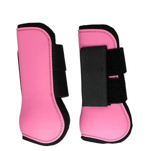 Pink Horse Tendon Boots – Shock Absorbing Front Leg Protection Boots – Adjustable Velcro Straps – Jumping & Training Equestrian Tack