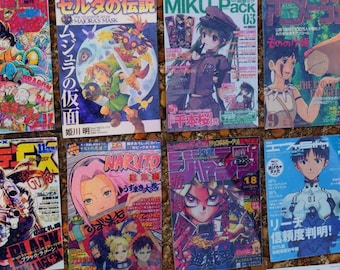 Paquetes de pegatinas holográficas de revistas de anime, manga y videojuegos – Vol. 1, 2 y 3